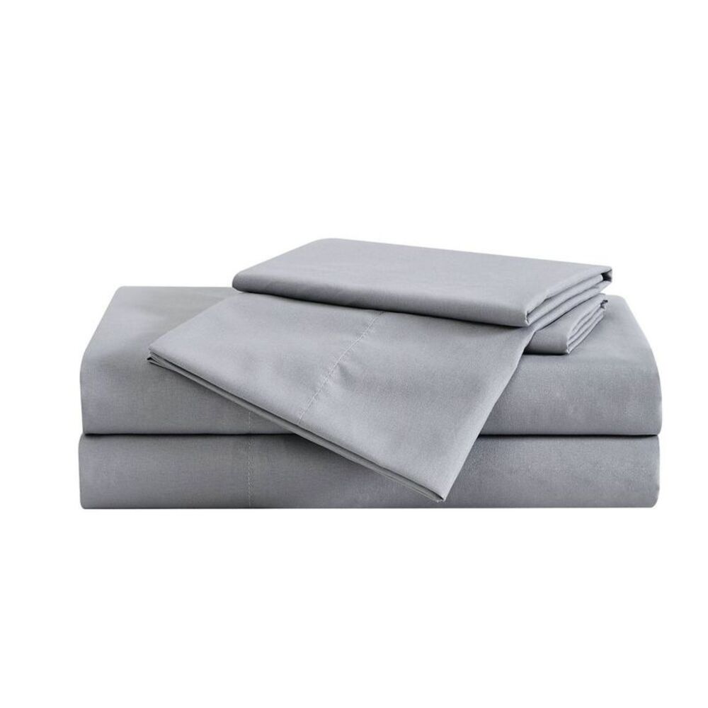 London Fog -  Twin 3pc Garment Wash Solid Sheet Set G Gray